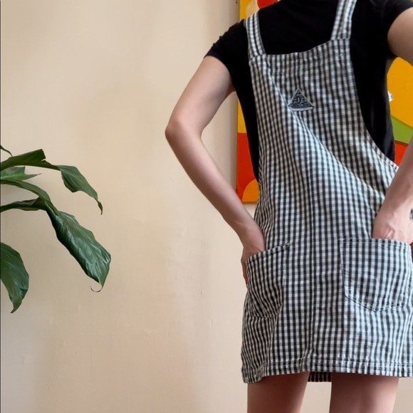 Vintage Gingham Jumper Overall Dress - Picture 3 of 7